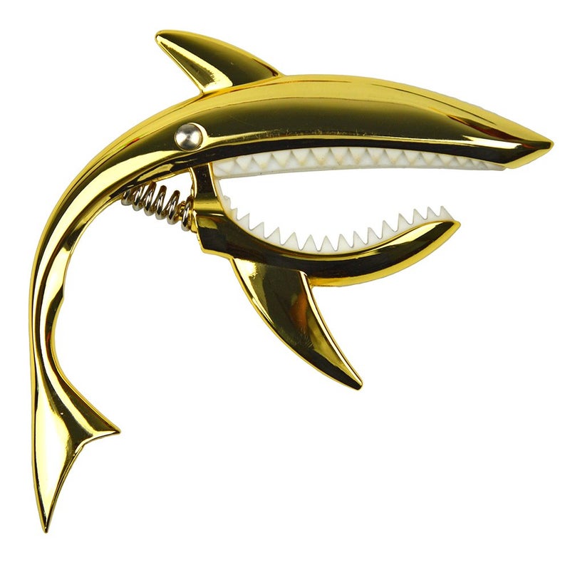 wuxic Shark Capo,Zinc Alloy Tone Clip for Acoustic,Folk,Electric Guitar and Ukulele (Gold) - Image 4